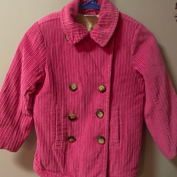 Hanna Andersson Pink Corduroy Button Pea Coat Jacket - Picture 5 of 8